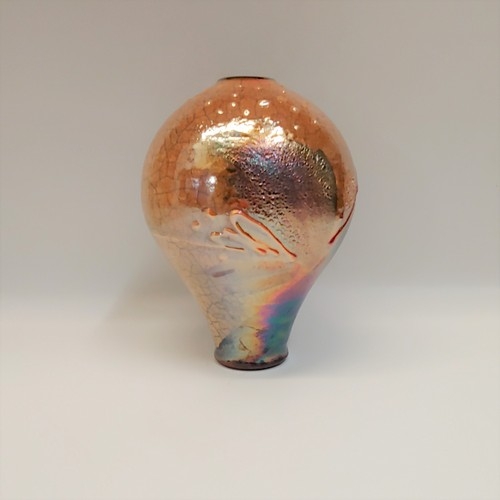 Click to view detail for #220521 Raku Glitter Glaze 7x5 $32